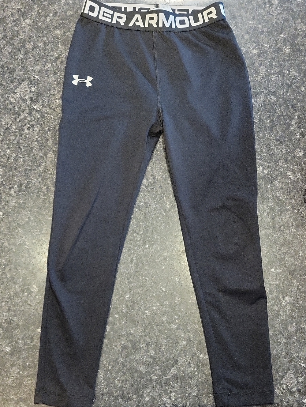 Under Armour Black Youth Performance Compression Leggings with Logo Waistband